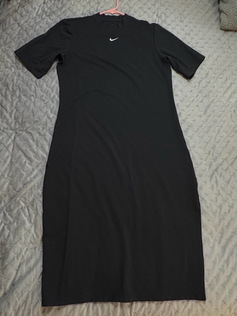 Nike Black Short-Sleeve Midi Bodycon Dress